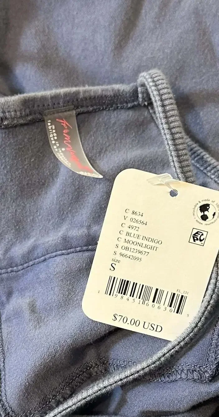 Free People Hot Shot Onesie in Blue Indigo boho oversized - Picture 3 of 9